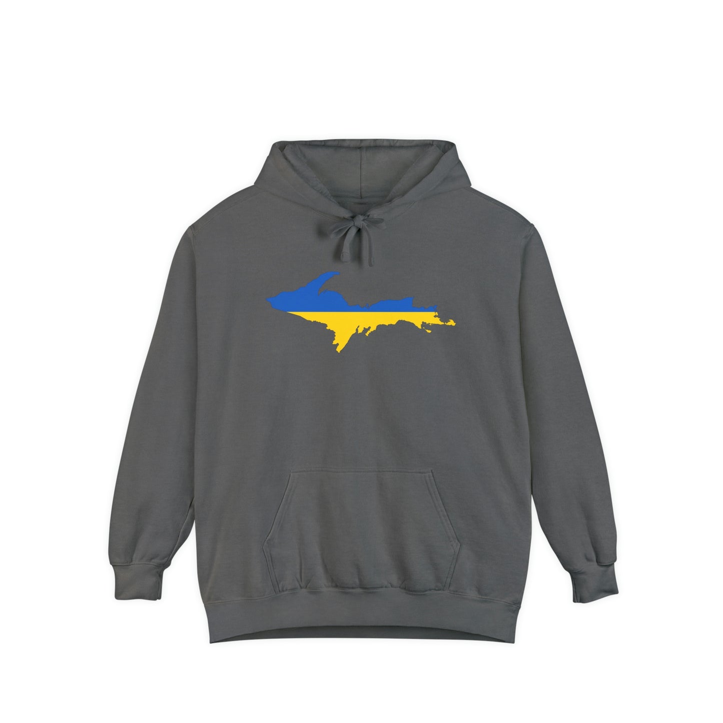 Michigan Upper Peninsula Hoodie (w/ UP Ukraine Flag Outline) | Unisex Garment-Dyed