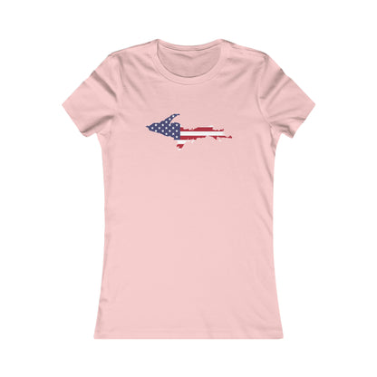 Michigan Upper Peninsula T-Shirt (w/ UP USA Flag Outline) | Women's Slim Fit