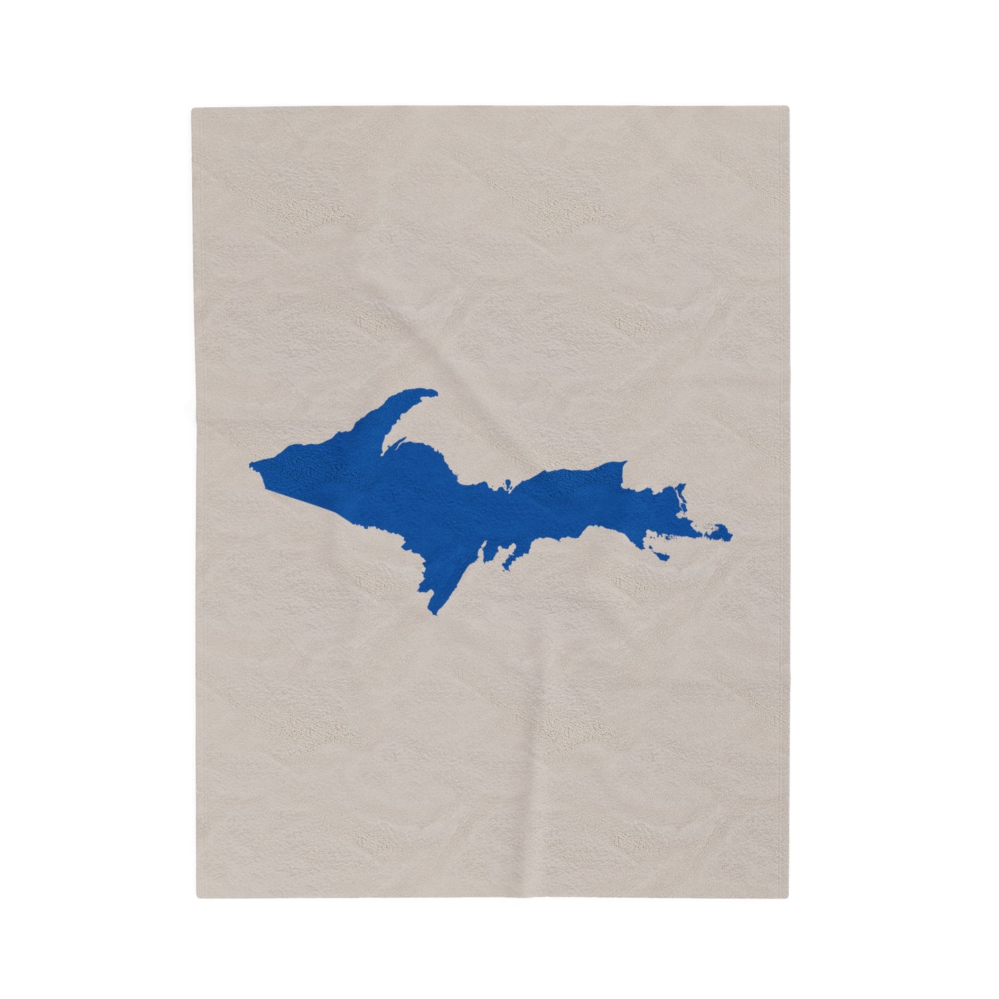 Michigan Upper Peninsula Plush Blanket (w/ Azure UP Outline) | Canvas Color