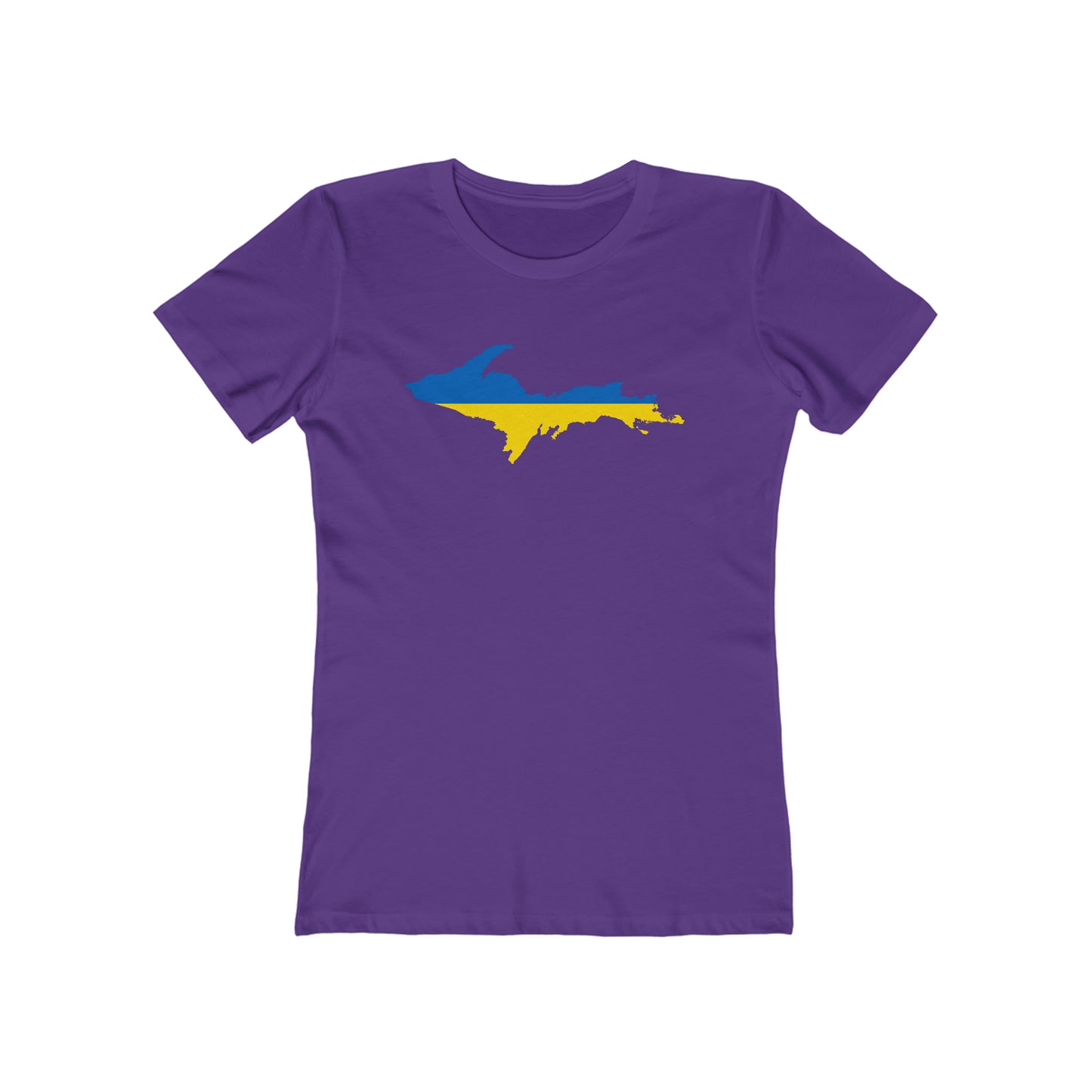 Upper Peninsula T-Shirt (w/ UP Ukraine Flag Outline) | Women's Boyfriend Cut