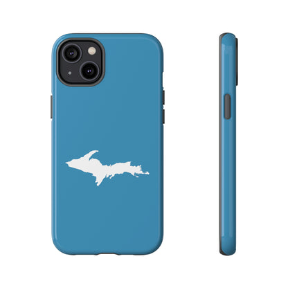 Michigan Upper Peninsula Tough Phone Case (Lake Michigan Blue w/ UP Outline) | Apple iPhone