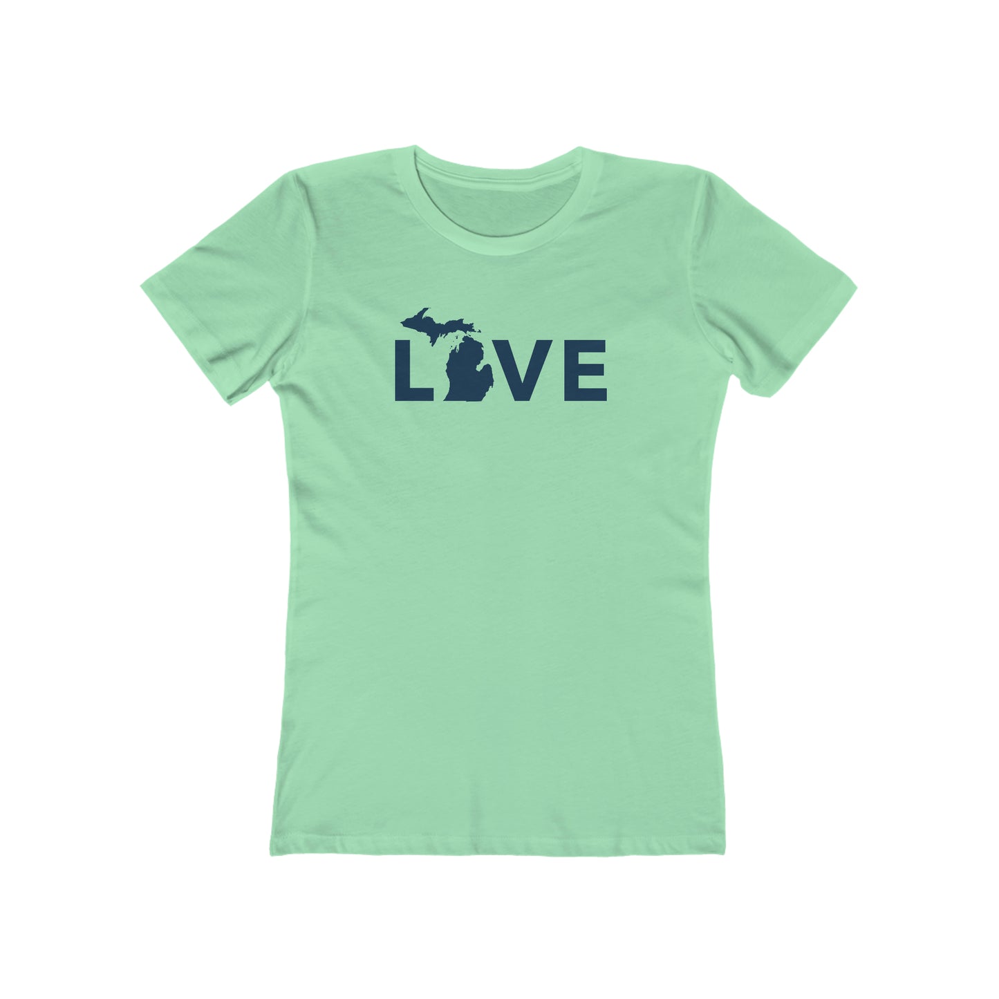 Michigan 'Love' T-Shirt (Geometric Sans Font) | Women's Boyfriend Cut