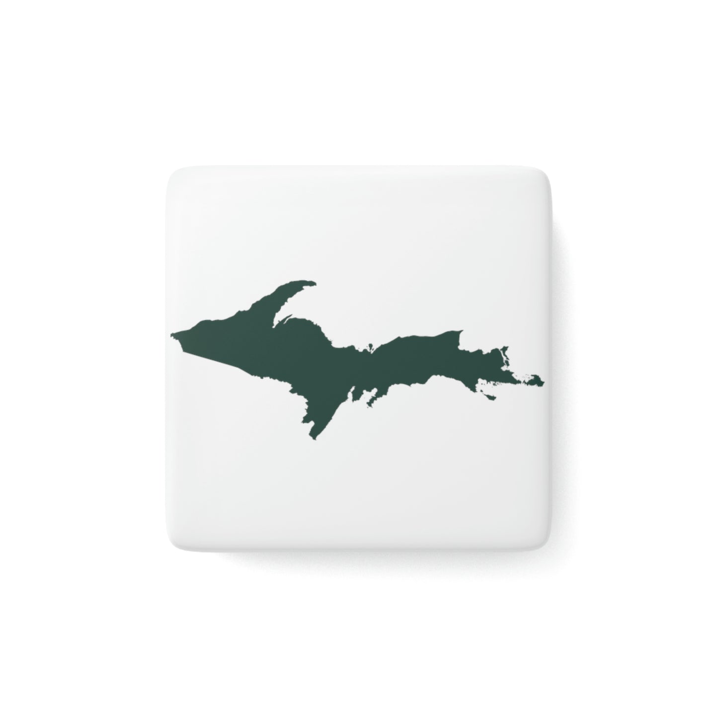 Michigan Upper Peninsula Porcelain Magnet (w/ Green UP Outline)