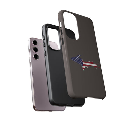 Michigan Upper Peninsula Tough Phone Case (Warren Tank Grey w/ UP USA Flag Outline) | Samsung & Pixel Android