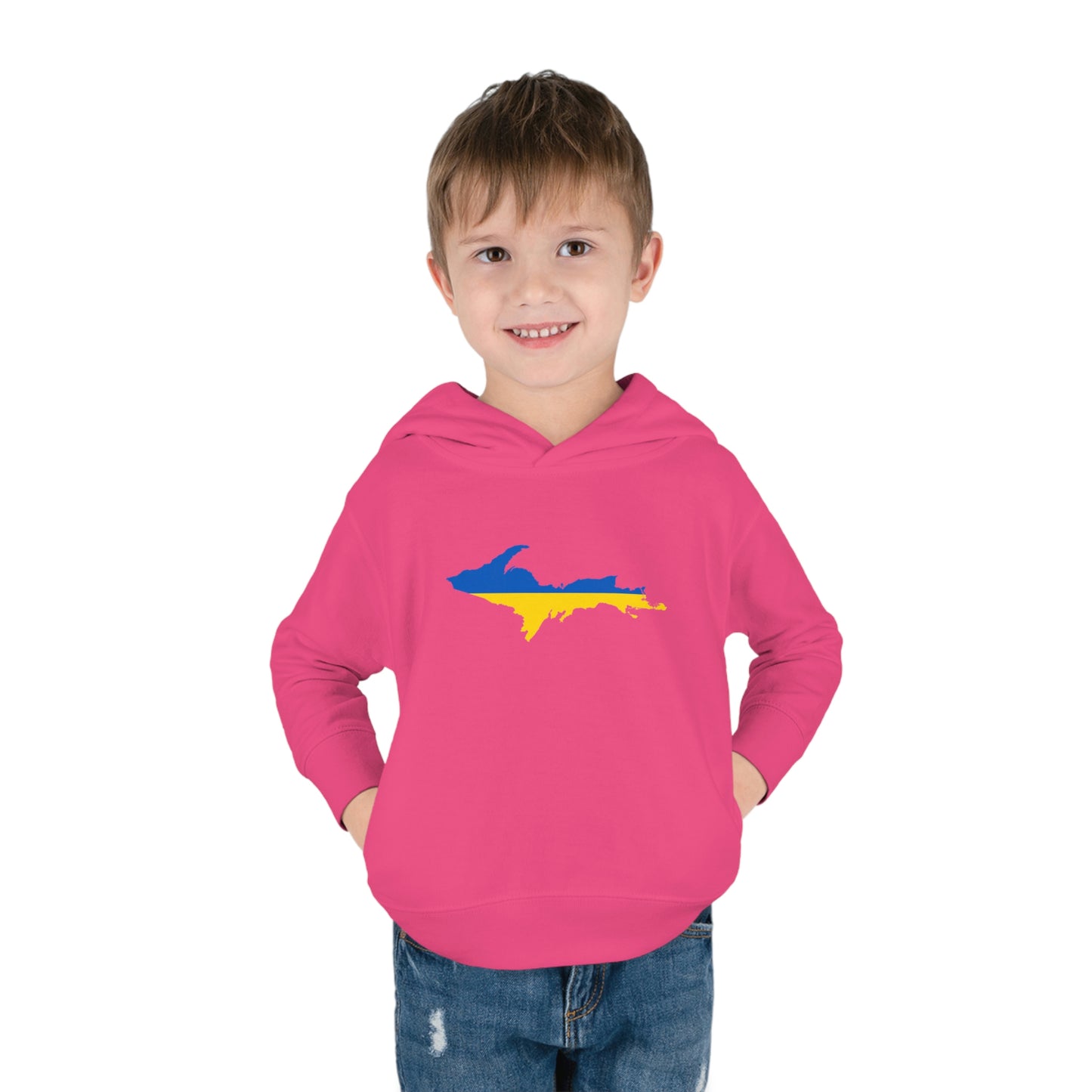 Michigan Upper Peninsula Hoodie (w/ UP Ukraine Flag Outline) | Unisex Toddler