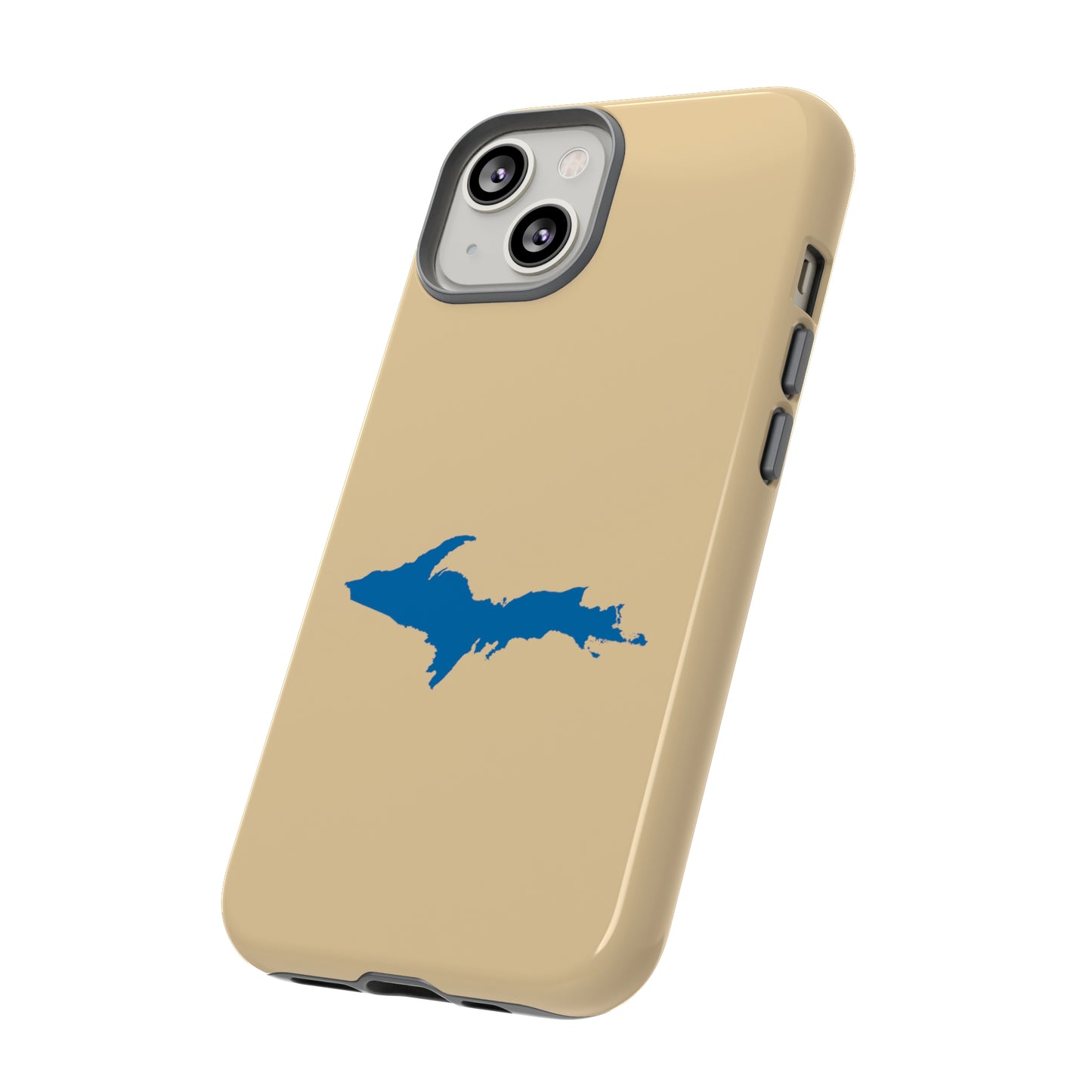 Michigan Upper Peninsula Tough Phone Case (Maple Color w/ Azure UP Outline) | Apple iPhone