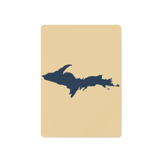 Michigan Upper Peninsula Poker Cards (Maple Color w/ Navy UP Outline)