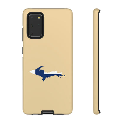 Michigan Upper Peninsula Tough Phone Case (Maple Color w/ UP Finland Flag Outline) | Samsung & Pixel Android