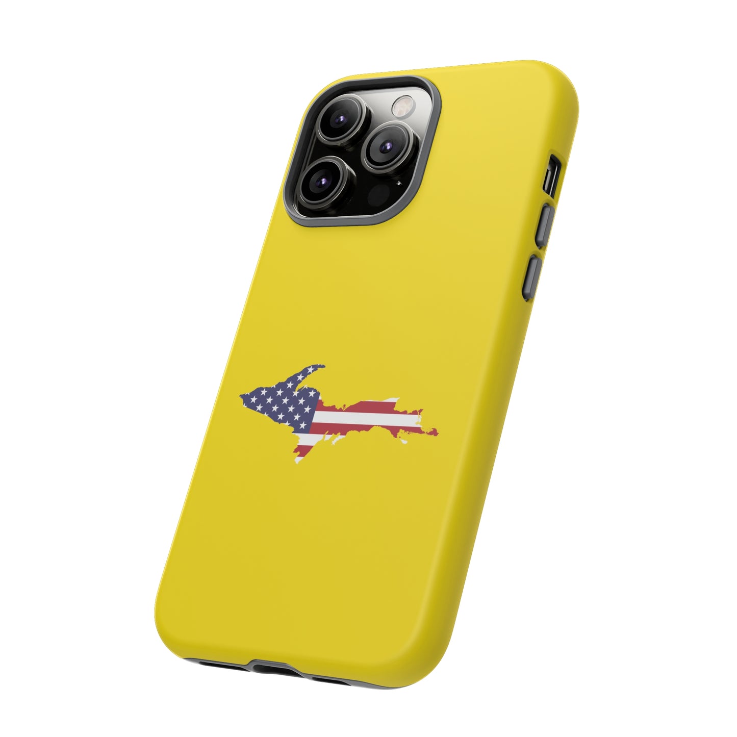 Michigan Upper Peninsula Tough Phone Case (Gadsden Yellow w/ UP USA Outline) | Apple iPhone