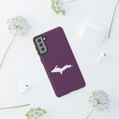 Michigan Upper Peninsula Tough Phone Case (Plum w/ UP Outline) | Samsung & Pixel Android