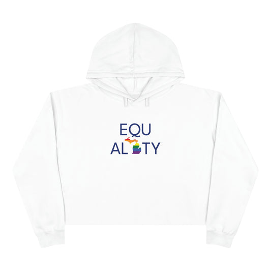 Michigan 'Equality' Hoodie (LGBTQ Pride Colors) | Women's Cropped Relaxed Fit