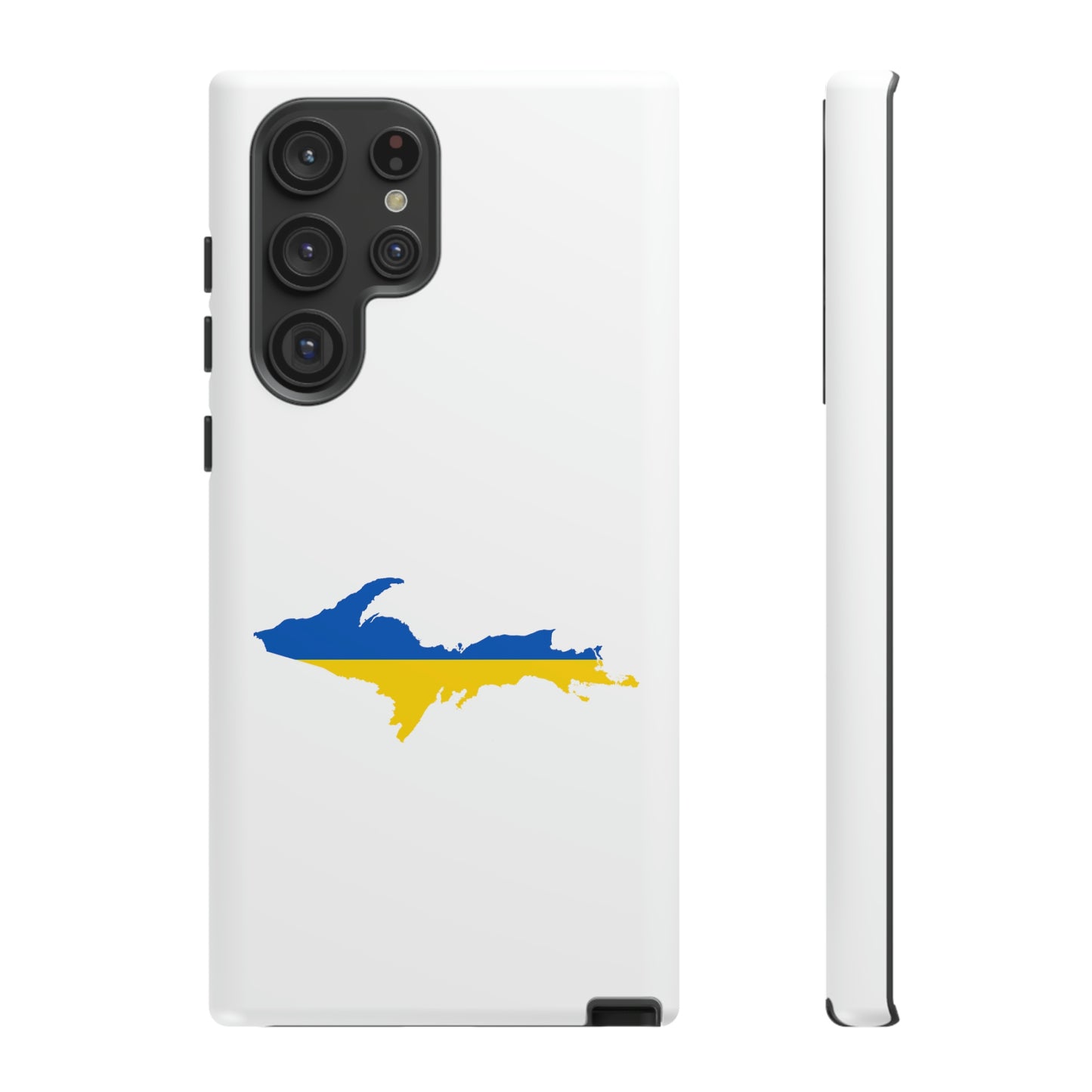 Michigan Upper Peninsula Tough Phone Case (w/ UP Ukraine Flag Outline) | Samsung & Pixel Android