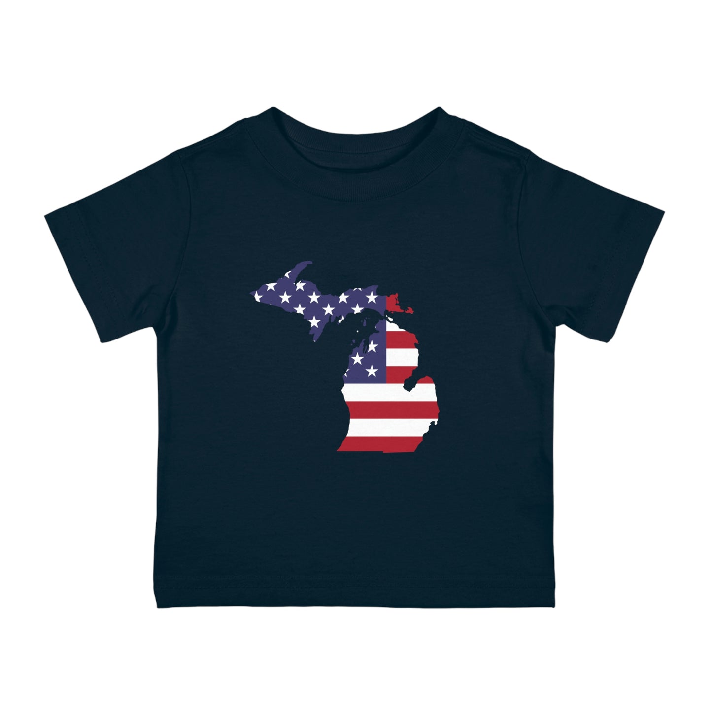 Michigan Infant T-Shirt (w/ MI USA Flag Outline) | Short Sleeve