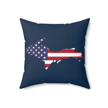 Michigan Upper Peninsula Accent Pillow (w/ UP USA Flag Outline) | Navy