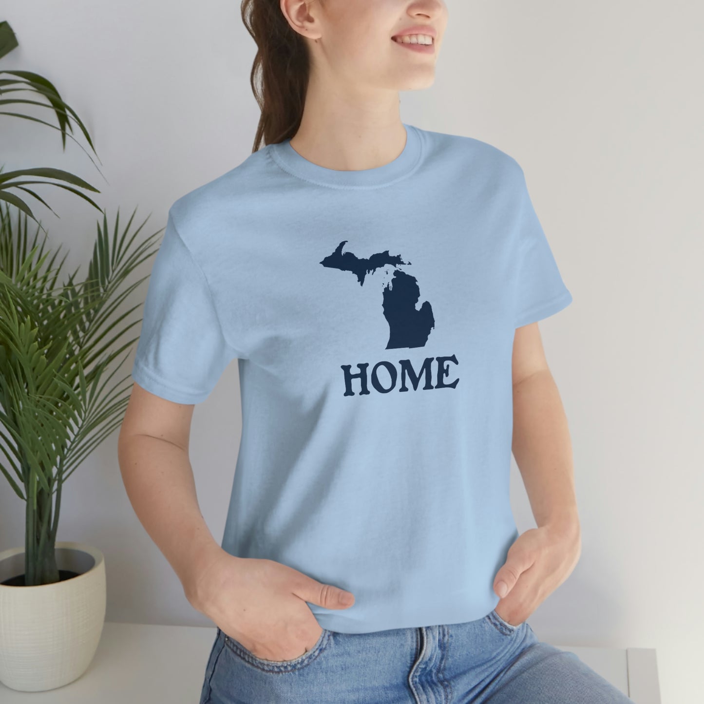 Michigan 'Home' T-Shirt (Woodcut Font) | Unisex Standard Fit