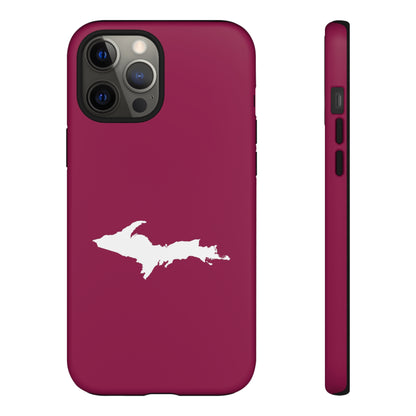 Michigan Upper Peninsula Tough Phone Case (Ruby Red w/ UP Outline) | Apple iPhone