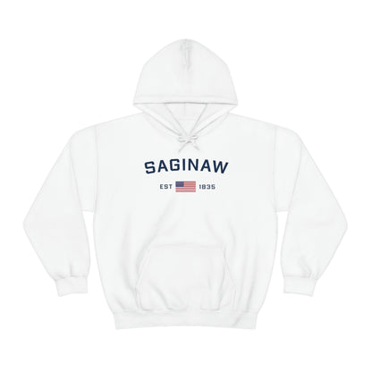 'Saginaw EST 1835' Hoodie (w/USA Flag Outline) | Unisex Standard