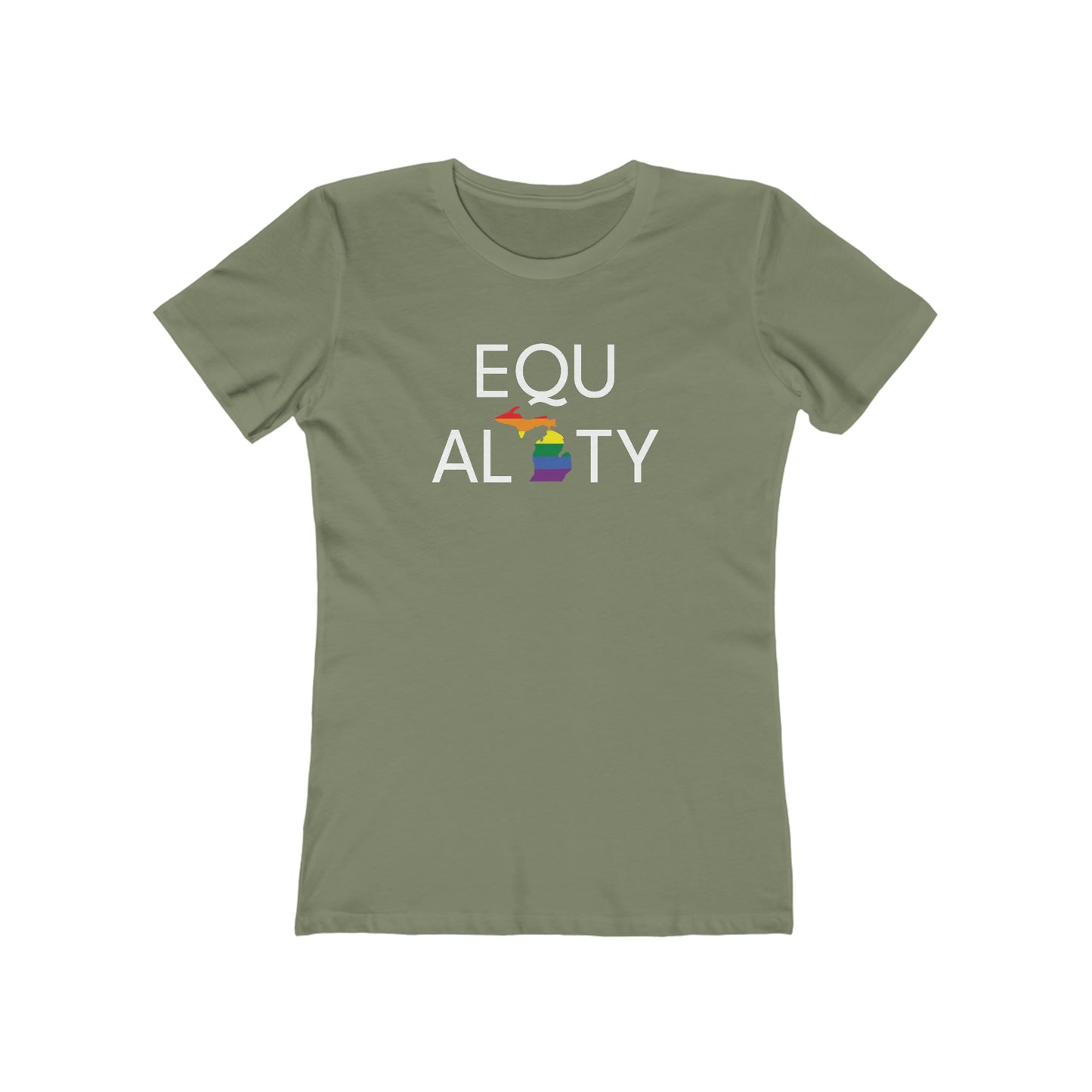 'Equality' T-Shirt (w/ LGBTQ Pride Colors) | Women's Boyfriend Cut