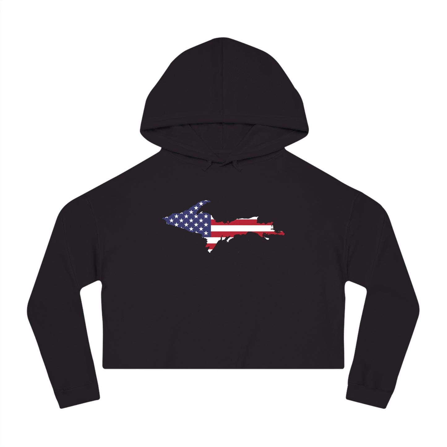 Michigan Upper Peninsula Hoodie (w/ UP USA Flag Outline) | Lightweight Cropped