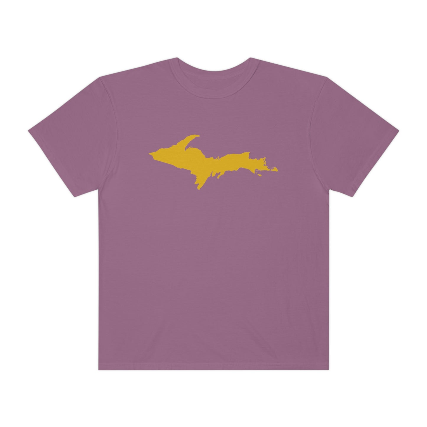 Michigan Upper Peninsula T-Shirt (w/ Gold UP Outline) | Unisex Garment-Dyed