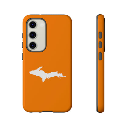 Michigan Upper Peninsula Tough Phone Case (Orange w/ UP Outline) | Samsung & Pixel Android