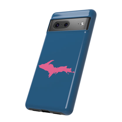 Michigan Upper Peninsula Tough Phone Case (Blueberry w/ Pink UP Outline) | Samsung & Pixel Android