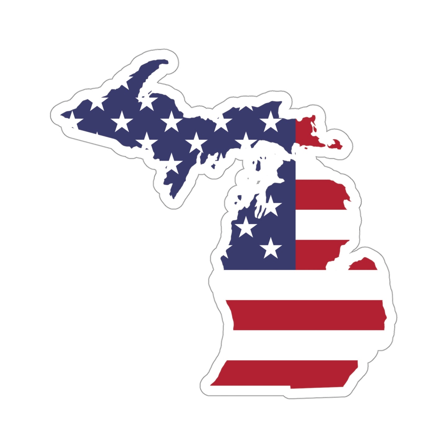 Michigan Kiss-Cut Stickers (w/ MI USA Flag Outline)