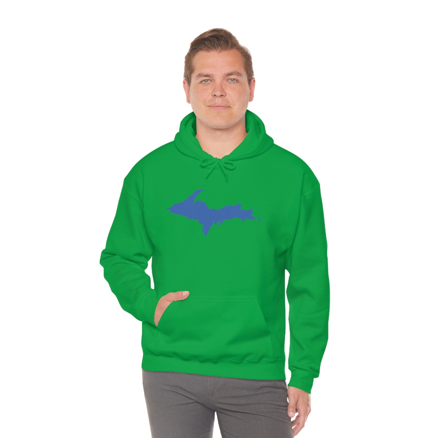 Michigan Upper Peninsula Hoodie (w/ Blue U.P. Outline) | Unisex Standard