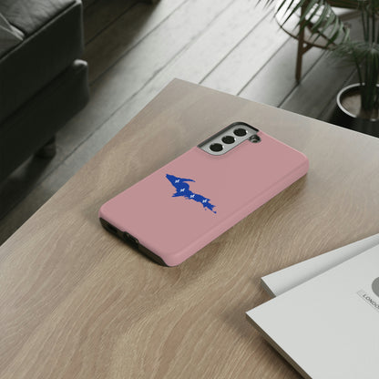 Michigan Upper Peninsula Tough Phone Case (Cherry Blossom Pink w/ UP Quebec Flag Outline) | Samsung & Pixel Android