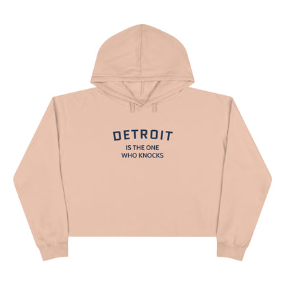 'Detroit is the One Who Knocks' Hoodie | Women's Cropped Relaxed Fit