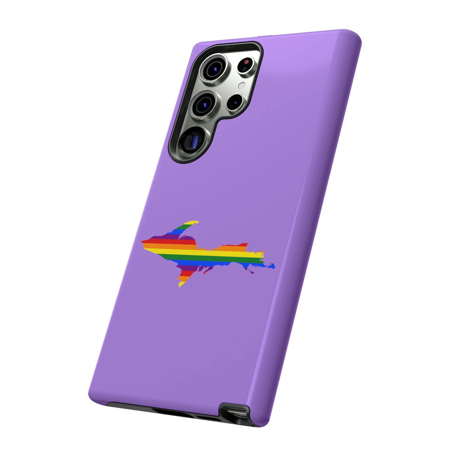 Michigan Upper Peninsula Tough Phone Case (Lavender w/ UP Pride Flag Outline) | Samsung & Pixel Android