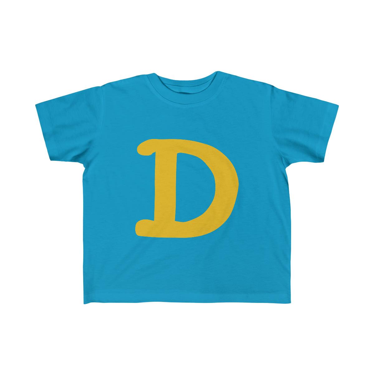 Detroit 'Old French D' T-Shirt  (Gold Full Body Outline) | Toddler Short Sleeve - Circumspice Michigan