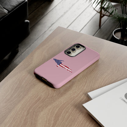 Michigan Upper Peninsula Tough Phone Case (Pink w/ UP USA Flag Outline) | Samsung & Pixel Android