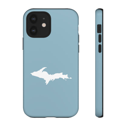 Michigan Upper Peninsula Tough Phone Case (Opal Blue w/ UP Outline) | Apple iPhone