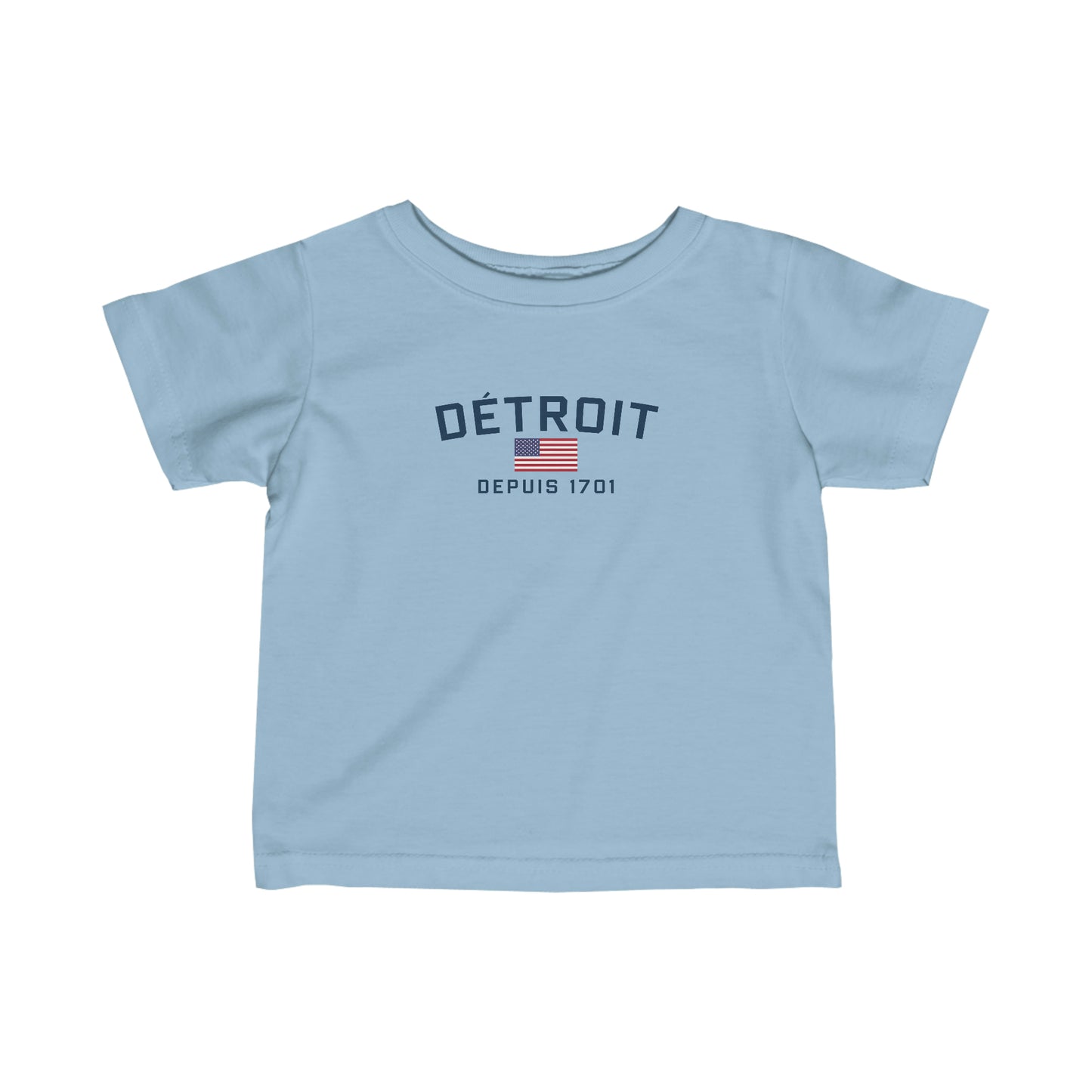 'Détroit Depuis 1701' T-Shirt (w/USA Flag Outline) |  Infant Short Sleeve