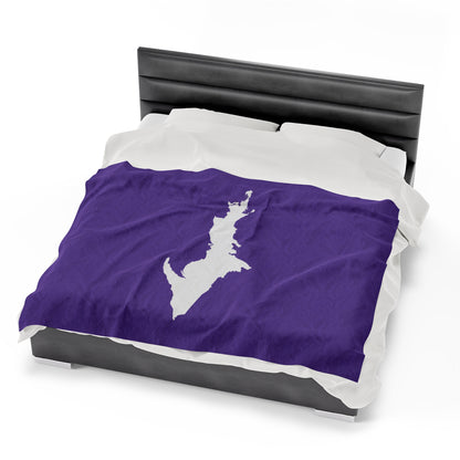 Michigan Upper Peninsula Plush Blanket (w/ UP Outline) | Lake Iris