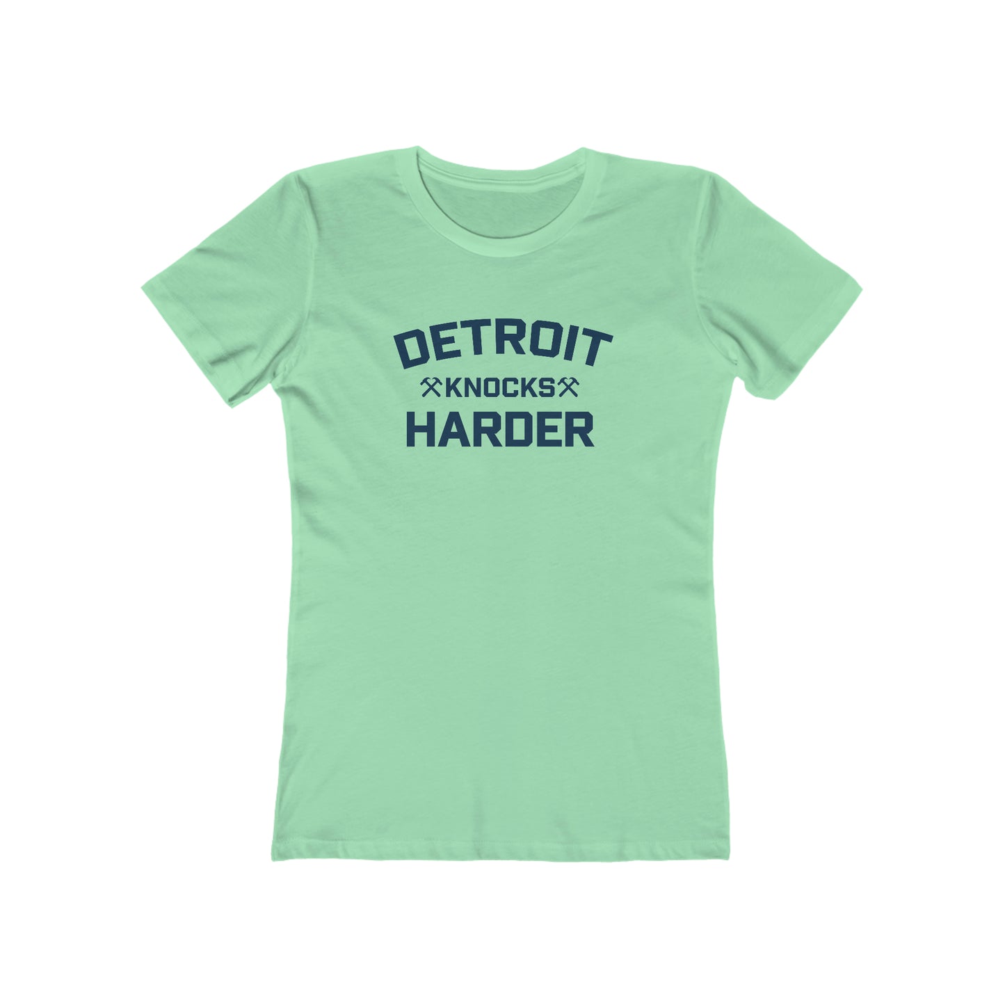 'Detroit Knocks Harder' T-Shirt | Women's Boyfriend Cut