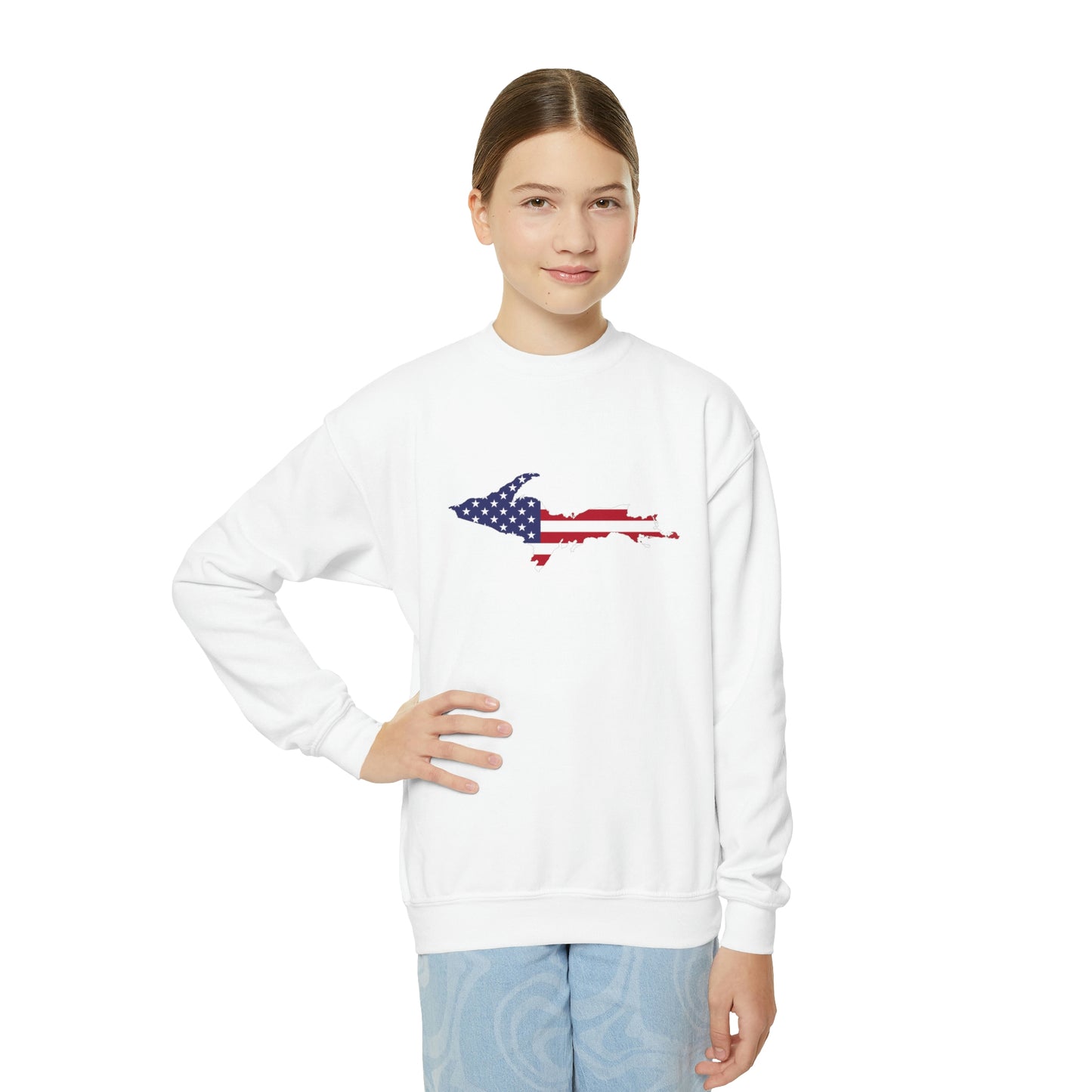 Michigan Upper Peninsula Youth Sweatshirt (w/ UP USA Flag Outline)