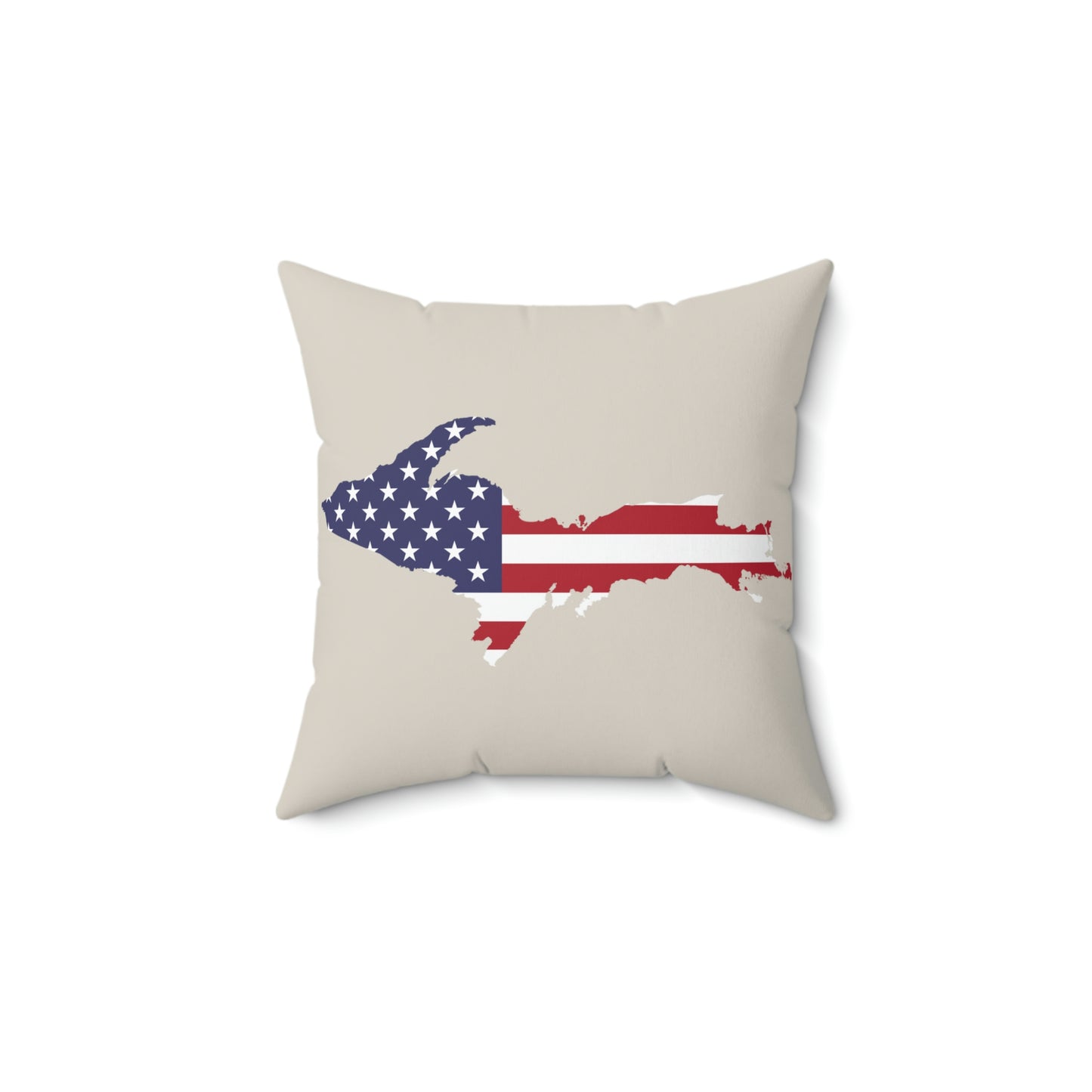 Michigan Upper Peninsula Accent Pillow (w/ UP USA Flag Outline) | Canvas Color