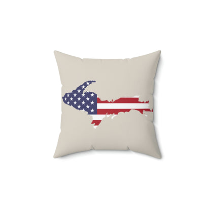 Michigan Upper Peninsula Accent Pillow (w/ UP USA Flag Outline) | Canvas Color