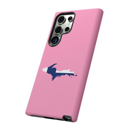 Michigan Upper Peninsula Tough Phone Case ('67 Caddie Pink w/ UP Finland Flag Outline) | Samsung & Pixel Android