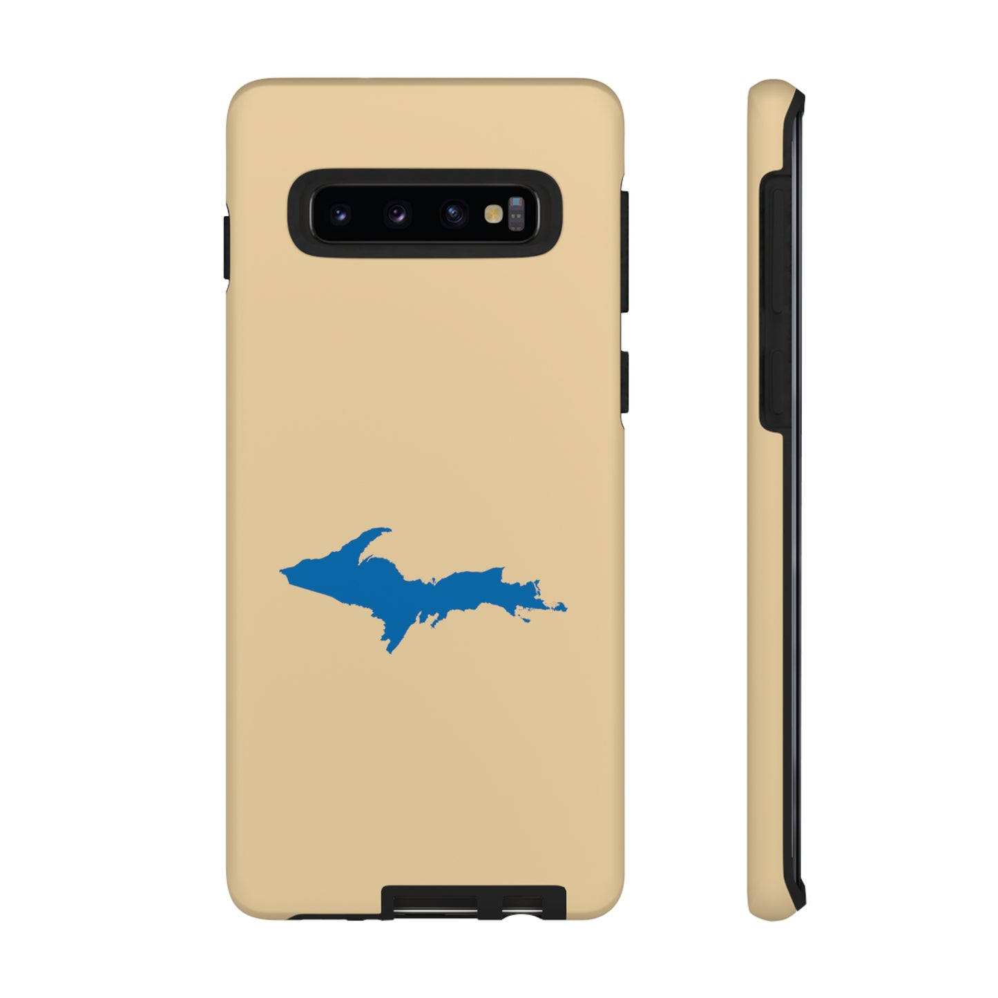 Michigan Upper Peninsula Tough Phone Case (Maple Color w/ Azure UP Outline) | Samsung & Pixel Android