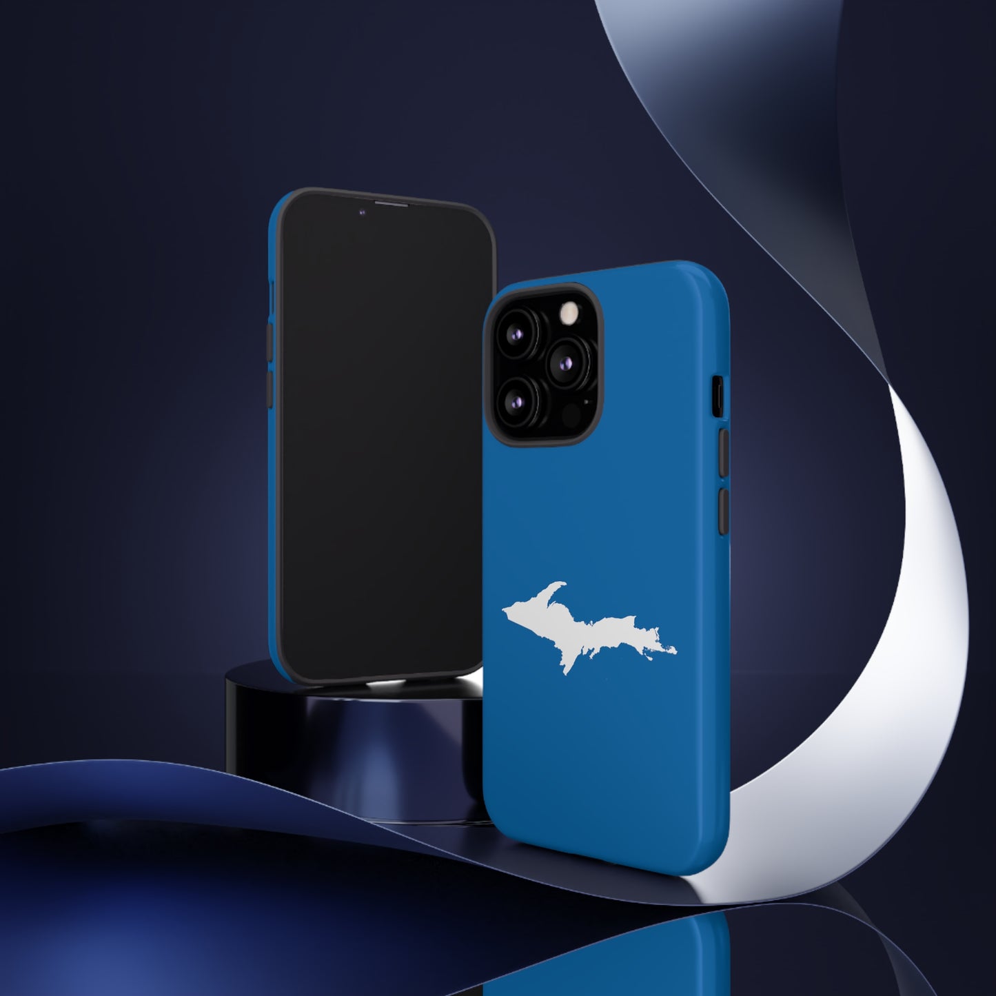 Michigan Upper Peninsula Tough Phone Case (Azure w/ UP Outline) | Apple iPhone