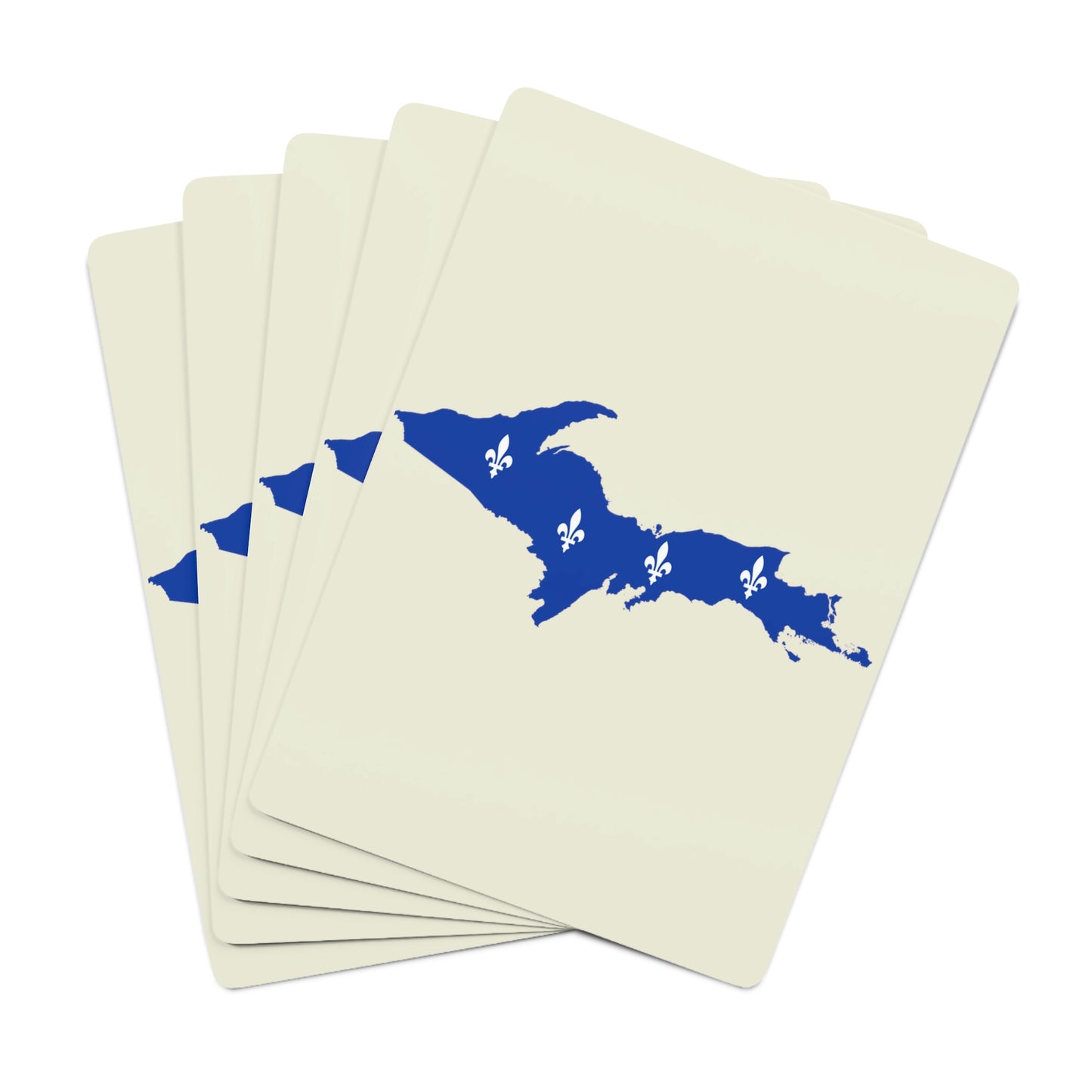 Michigan Upper Peninsula Poker Cards (Ivory Color w/ UP Quebec Flag Outline)