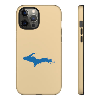 Michigan Upper Peninsula Tough Phone Case (Maple Color w/ Azure UP Outline) | Apple iPhone