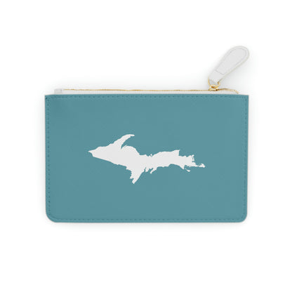 Michigan Upper Peninsula Mini Clutch Bag (Lake Huron Blue w/ UP Outline)