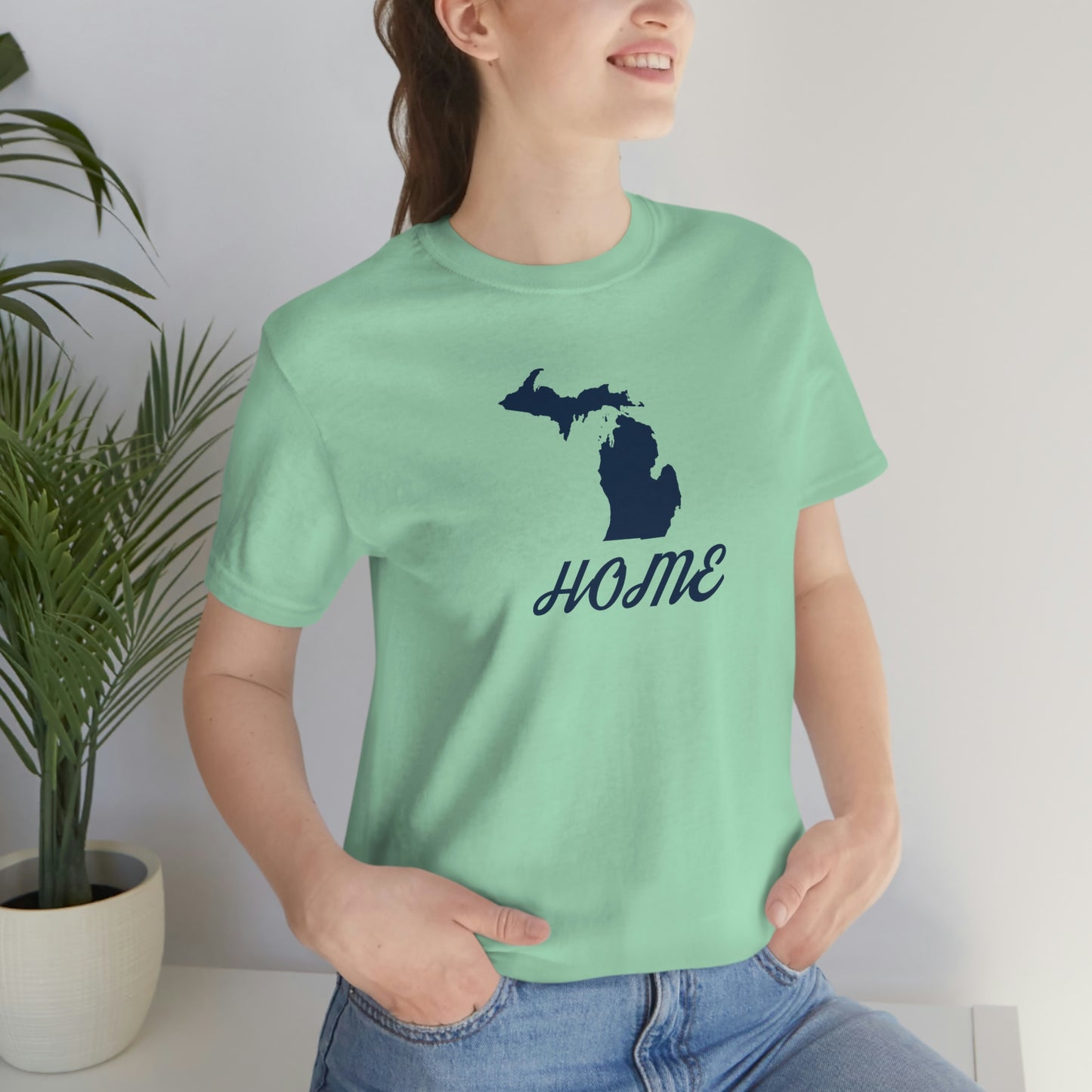 Michigan 'Home' T-Shirt (Retro Script Font) | Unisex Standard Fit