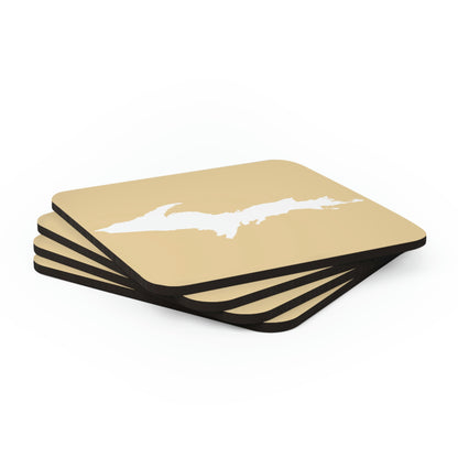 Michigan Upper Peninsula Coaster Set (Maple Color w/ UP Outline) | Corkwood - 4 pack