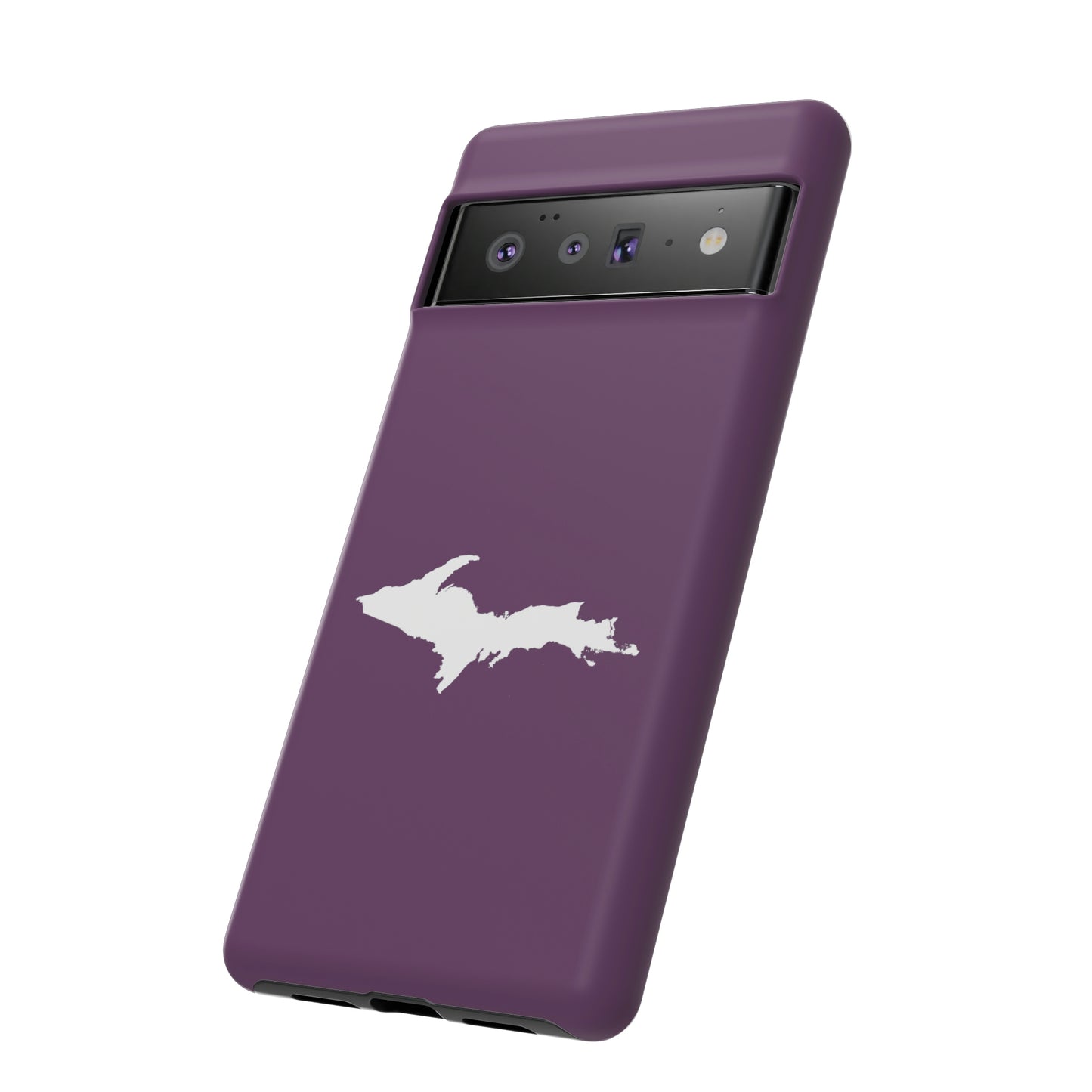 Michigan Upper Peninsula Tough Phone Case (Plum w/ UP Outline) | Samsung & Pixel Android