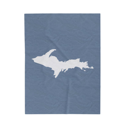 Michigan Upper Peninsula Plush Blanket (w/ UP Outline) | B-24 Liberator Grey